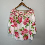 Impressions | Floral Blouse w/‎ Fun Accents