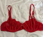 Red Lace Lingerie Bra