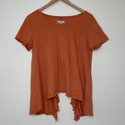 Organic Cotton Open Back Ruffle Short Sleeve Tee