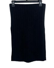 Something Navy Black Ribbed Knit Sweater Skirt Size Small