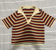 Spencer Polo Sweater in Multi Stripe