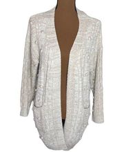 Bohme plush knit cream longline bauble cardigan with pockets size S