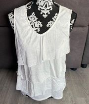 JACLYN SMITH COLLECTION White V-Neck Tank Top Size Small