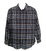 Lee Riders Black blue plaid button down fleece shirt 

size xl
