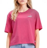 PUMA T-Shirt NWT Amplified Pink Cropped Logo Short Sleeve Cotton Women's Small