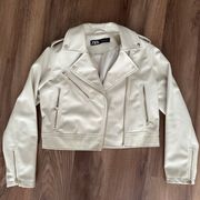 Cream Leather Jacket