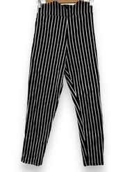 Akira Black & White Striped Tie Waist High Rise Skinny Pants Size L