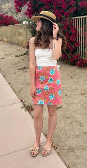 Y2k Pink Floral Mini Skirt