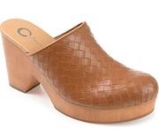 Journee Collection Mules Womens Size 6 Brown Block Heel Kelsy Shoes