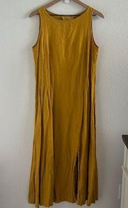 Yuvita Linens 100% Linen Flowy Maxi Dress Tank Dress Slits Flowy Boho Lagenlook