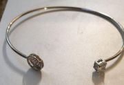 New Badgley Mischka Open Bangle w Swarovski Crysta