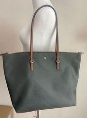 Lauren Ralph Lauren Army Green Tote Purse Nylon Shoulder Bag Keaton Tote