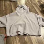 Cropped Lilac Fleece Hoodie