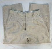 Wilfred Aritzia Size 10 Ecru Tan Effortless Pant Linen Blend Cropped Office