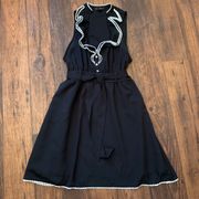 HeartSOUL Black Fit & Flare Boho Dress Sleeveless Sz XL Tie Waist Lined, Pockets