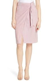 NWT ba&sh Malica Rose goat suede Lady Skirt US 8