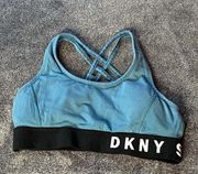 Blue / Black sports bra with cross back ( M )