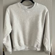 Aritzia Cozy Fleece Perfect Crew Sweatshirt in Heather Cloud White