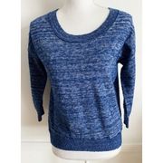 Club Monaco • Blue Wool Blend Crew Neck Sweater