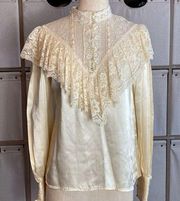 Jessica’s Gunnies Gunne Sax satin Victorian blouse