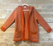 Cyrus burnt orange chunky sweater with hood size M