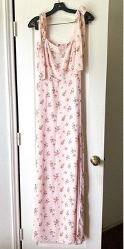 Reformation Dress Westerly Floral Ties Slit Smocked Maxi Wedding Audrey 6 GUC