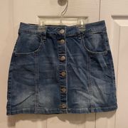 Denim Button Up Mini Skirt