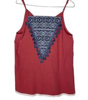 THML Women's Tank Top Size Small Aztec Tassels Coastal Cowgirl Casual