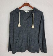 Roxy Womens Sweater Size Large Gray Long Sleeve Hooded Pullover