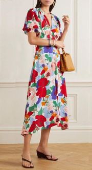 NWT Faithfull the Brand Marie Louise Midi Dress in Anita Floral Print