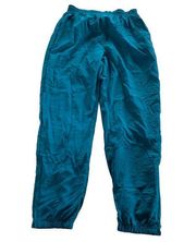 Reebok Pants Womens Large Solid Blue Parachute Windbreaker Joggers Nylon VTG