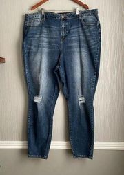 Fashion to Figure high rise distressed plus size 24 stretch skinny jeans