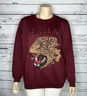 Def Leppard NWT Size XXL Burgundy - Def Leppard Graphic Sweatshirt Top