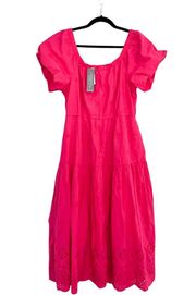 NWT LANE BRYANT Convertible Off-The-Shoulder Tiered Midi Dress Pink Sz 14