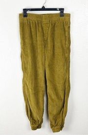 BDG Gold Corduroy High Rise Elastic Interior Drawstring Tapered Leg Joggers, XS