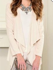 Charlie Paige Waterfall Cardigan Blazer Beige Gray