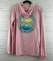 Vineyard Vines Pink Hooded Long Sleeve Graphic Pullover Size L