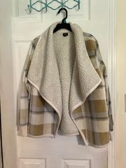 plaid long sve cardigan