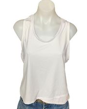 Spyder White Racerback Tank Top LARGE Activewear Wick Away Logo Relax NEW