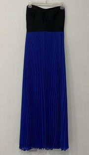 Cristal Dall Beautiful Black and Blue Strapless Maxi Dress Size 7