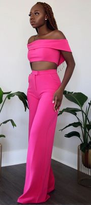 PINK PANTHER HIGH WAIST WIDE LEG PANTS - PANTS