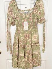 Agua Bendita X Target Romantic Floral Print Puff Sleeve Mini Dress Size M