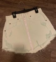 mint denim mini skirt