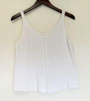 LE LIS White Sweater Tank Top V Neck Small