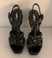 Tribute Heel Sandals in Anthracite Leopard Size 37 / Women’s 7