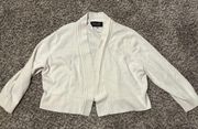 Black Label by Evan Picone White Cropped Cardigan Sweater