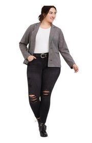 Torrid Black & White Tweed Textured Blazer | Size 2X Torrid Size 2