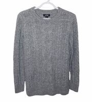 Lord & Taylor Grey wool blend cable knit sweater size XS