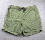 Eddie Bauer Shorts Womens Size XL Green Linen High Rise 5" Lagenlook Boho