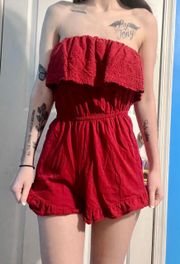 Short Red Romper